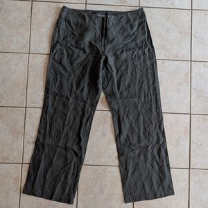 Eileen Fisher Women's Grey Organic Linen Trousers Size 16 NWT